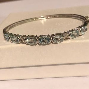 SOLD Swiss Blue Topaz Bangle Bracelet 5.25